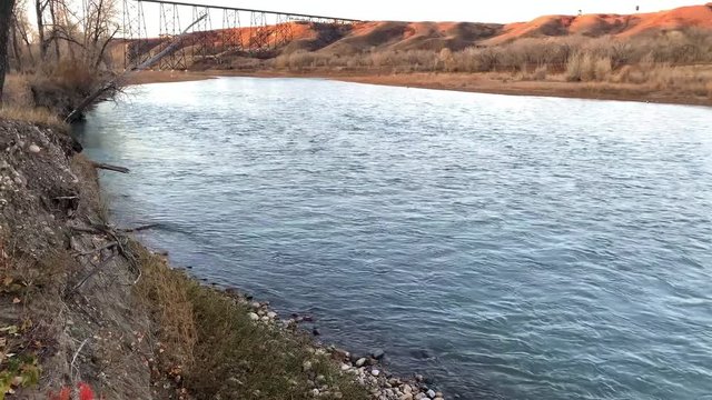 Morning sun on the coulees by high level bridge