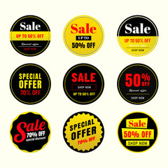 Set of sale tags and discount labels,Vector design for special shopping day.