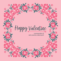 Fototapeta na wymiar Space for text, happy valentine day, with shape art of leaf flower frame. Vector