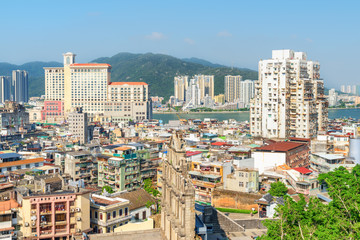 Fototapeta premium View of Macau on sunny day. Amazing cityscape