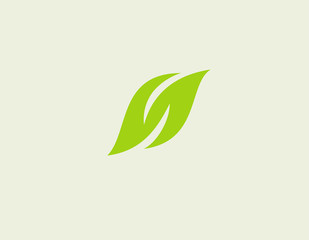 Creative abstract geometric green logo icon letter H in the form of a leaf plant design for your company
