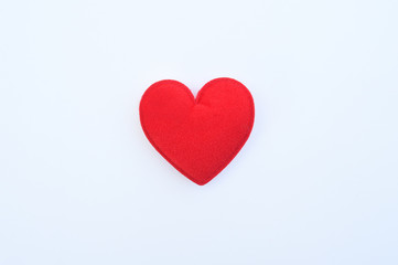 close up of red heart isolated on white background
