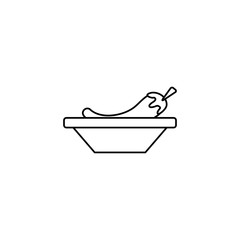 vegetable zucchini in bowl line style icon