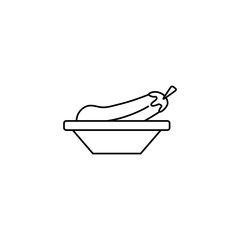 vegetable zucchini in bowl line style icon