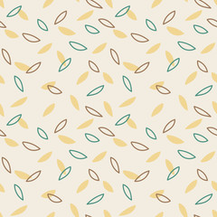 The contours and silhouettes of the little falling leaves. Vector seamless pattern