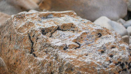 the surface of the rock closeup