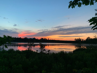Fototapeta na wymiar Sunset Over Lake