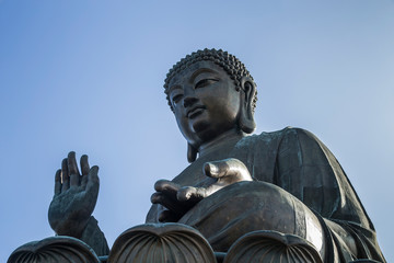 Big bronze buddha statue in Lantau Island, Hongkong