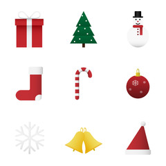 Christmas concept icons.