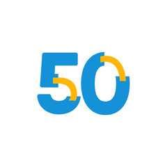 50 Years Anniversary Celebration Number Vector Template Design Illustration Logo Icon