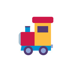 Naklejka premium toy train flat style icon
