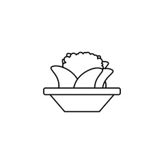 vegetable cauliflower in bowl line style icon