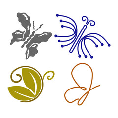  Butterfly Collection Logo Design Vector Illustration icon Set