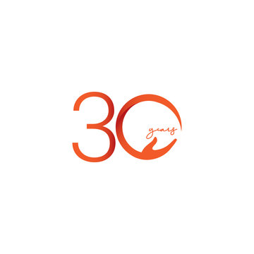 30 Years Anniversary Celebration Number Vector Template Design Illustration Logo Icon