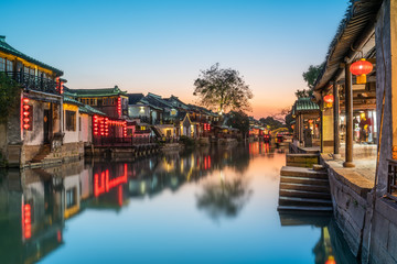 Fototapeta na wymiar Beautiful night view of Xitang Ancient Town