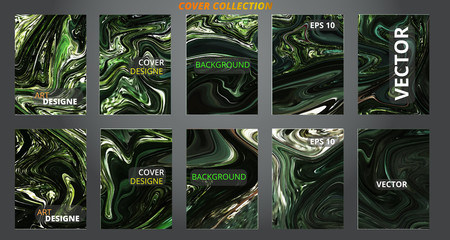 Set abstract marble modern designe. Splash acrylic colored bright liquid. Paints texture A4. For sale flyer,cover,presentation,print,business cards,calendars,invitations,sites,packaging. Copy space. 