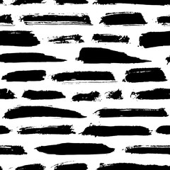 Black and white abstract hand drawn seamless pattern