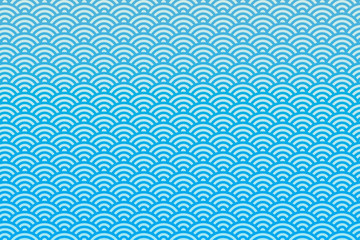 和柄 清々しい浅葱色　青海波