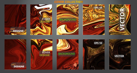 Set abstract marble modern designe. Splash acrylic colored bright liquid. Paints texture A4. For sale flyer,cover,presentation,print,business cards,calendars,invitations,sites,packaging. Copy space.