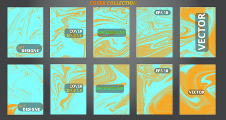 Set abstract marble modern designe. Splash acrylic colored bright liquid. Paints texture A4. For sale flyer,cover,presentation,print,business cards,calendars,invitations,sites,packaging. Copy space.