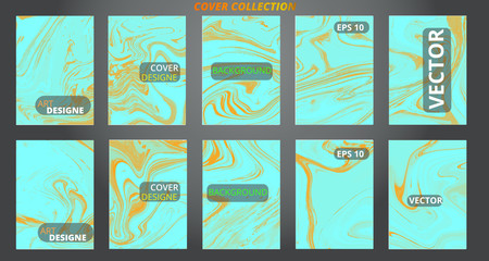 Set abstract marble modern designe. Splash acrylic colored bright liquid. Paints texture A4. For sale flyer,cover,presentation,print,business cards,calendars,invitations,sites,packaging. Copy space.