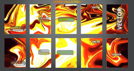 Fototapeta na wymiar Set abstract marble modern designe. Splash acrylic colored bright liquid. Paints texture A4. For sale flyer,cover,presentation,print,business cards,calendars,invitations,sites,packaging. Copy space.