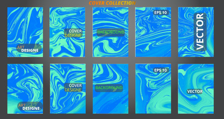 Set abstract marble modern designe. Splash acrylic colored bright liquid. Paints texture A4. For sale flyer,cover,presentation,print,business cards,calendars,invitations,sites,packaging. Copy space.