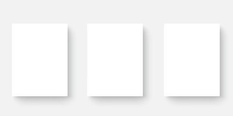 Blank white paper banner sheets with soft shadow. Vector © Azad Mammedli