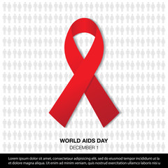 Vector Illustration Of World Aids Day With Aids Awareness Ribbon, World Aids Day Banner vector illustration