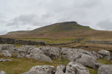 A view of the peak of Pen-y-ghent in the Yorkshire Dales