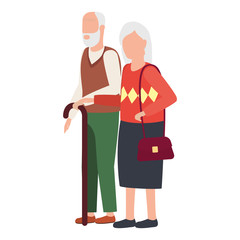 cute grand parents avatars characters