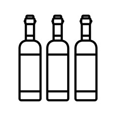 wine bottles line style icon