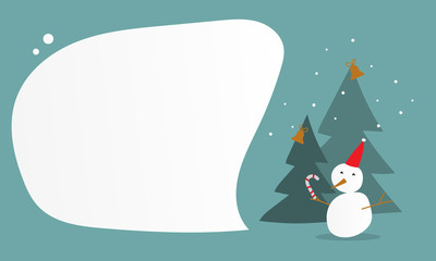 Merry Christmas snowman banner and poster