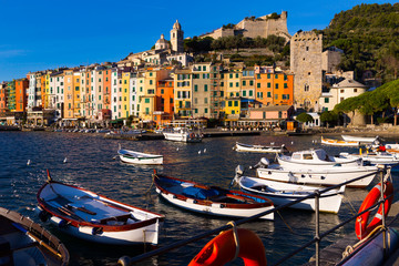 View on Portovenere in the province of La Spezia in Italy