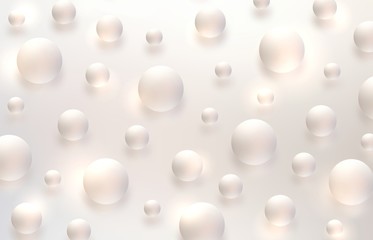 Pearls pattern. Precious glow abstract 3d background. Light subtle texture. Pastel tints. Shiny gems illustration.
