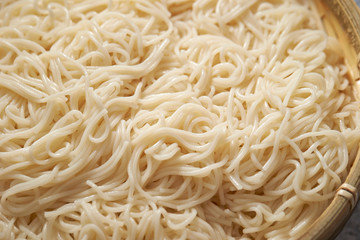 Boiled somen, white thin noodle 