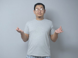 Fototapeta premium Asian Man Doing Relaxing Meditation Yoga