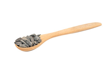 Sunflower seeds in a spoon