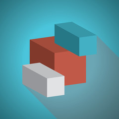 Fototapeta premium 3D Modeling icon of 3 types design