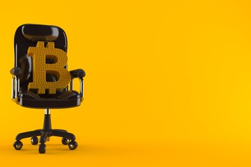 Bitcoin symbol on business chair