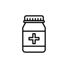 Medicine Jar Vector Line Icon