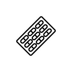 Pills Strip Vector Line Icon