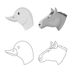 Vector design of agriculture and breeding sign. Collection of agriculture and organic stock vector illustration.