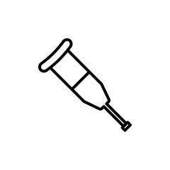 Crutch Vector Line Icon