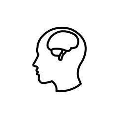 Human Brain Vector Line Icon