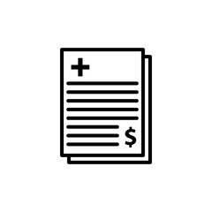 Hospital Bill Vector Line Icon