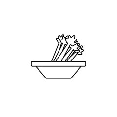 vegetable celery in bowl line style icon