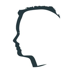 Happy valentines day and wedding design concept. Side view. Woman in the shadow of a man