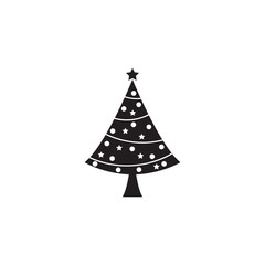 Fototapeta premium Vector black christmas tree