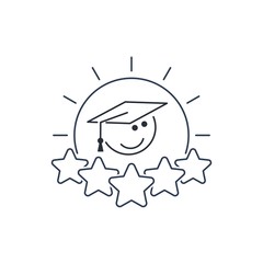 Tutorial. Vector linear icon on a white background.